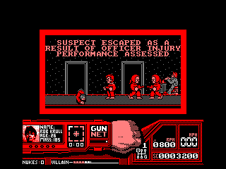 Techno Cop (Amstrad CPC) screenshot: You are not doing your job properly