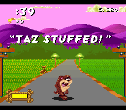 Taz-Mania (SNES) screenshot: Level complete