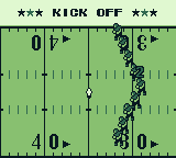 Tecmo Bowl (Game Boy) screenshot: The game is about to begin - Kick Off!
