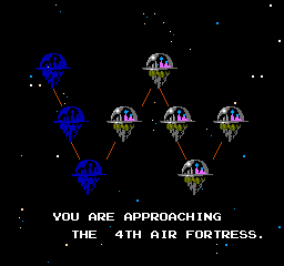 Air Fortress (NES) screenshot: Map screen