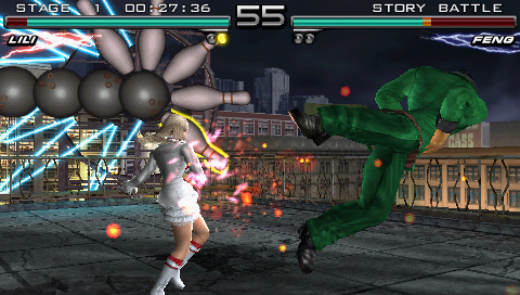 Tekken: Dark Resurrection (PSP) screenshot: Lili hit Feng