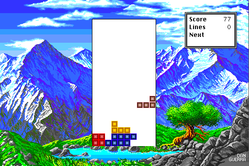 Tetris (Macintosh) screenshot: Level 0 (Mac II version)
