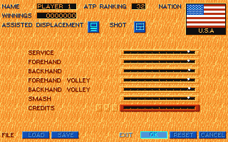 Tennis Cup 2 (Atari ST) screenshot: Player creation