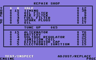 Injured Engine (Commodore 64) screenshot: Repair shop