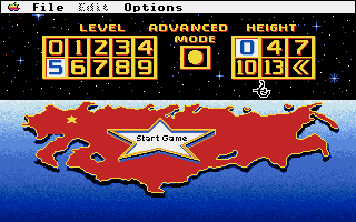 Tetris (Apple IIgs) screenshot: Main menu