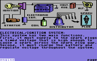 Injured Engine (Commodore 64) screenshot: Electrical/ignition system