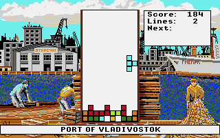Tetris (Apple IIgs) screenshot: Port of Vladivostok
