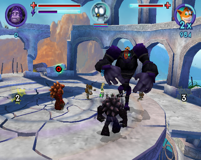 Crash: Mind over Mutant (PlayStation 2) screenshot: Huge mutant