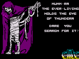 Thundercats (ZX Spectrum) screenshot: Your arch nemesis Mumm Ra holds the Eye of Thundera