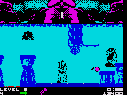 Thundercats (ZX Spectrum) screenshot: When your sword is charged up you can shoot fireballs from it