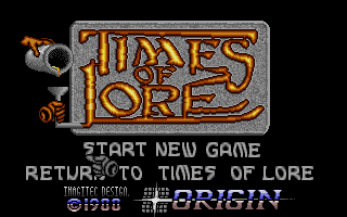 Times of Lore (Atari ST) screenshot: If you have patience, the logo is not only carved out for you, but also filled with sweet, sweet ale