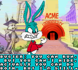 Tiny Toon Adventures: Buster Saves the Day (Game Boy Color) screenshot: Intro: Buster's all fired up to save his friends.