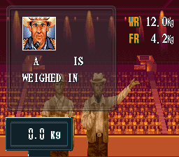 TNN Bass Tournament of Champions (SNES) screenshot: Weigh the fish on the scale