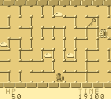 The Tower of Druaga (Game Boy) screenshot: You have to get the key so you can open the floor's door.