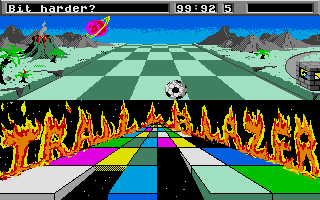 Trailblazer (Atari ST) screenshot: Straight rolling