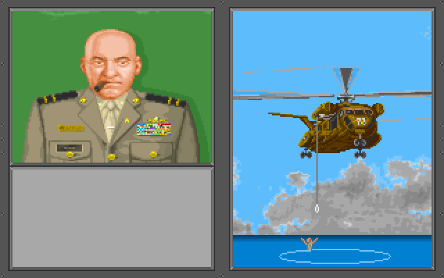 Top Gun: Danger Zone (DOS) screenshot: Helicopter rescue