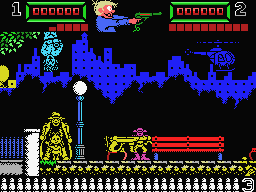 Trigger (MSX) screenshot: Enemies all over the screen