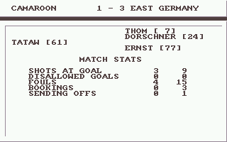 Tracksuit Manager (Atari ST) screenshot: Ah, the Communist era, when nobody could spell Cameroon