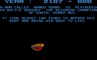 Trex Warrior: 22nd Century Gladiator (Atari ST) screenshot: From the intro