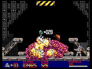 Mega Turrican (Amiga) screenshot: Level completed !