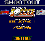 Ultimate Soccer (Game Gear) screenshot: A penalty mode is also possible