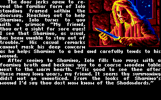 Ultima V: Warriors of Destiny (Amiga) screenshot: The story - Iolo