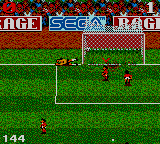 Ultimate Soccer (Game Gear) screenshot: Japan makes another attempt