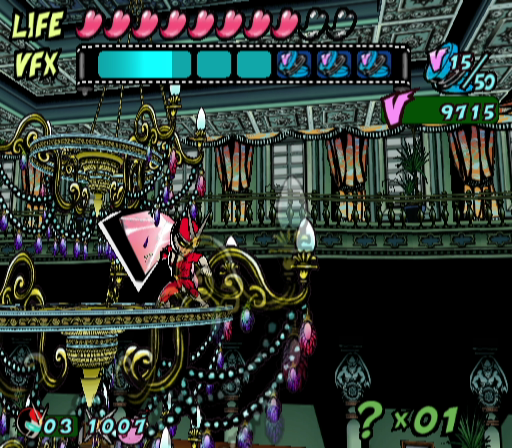 Viewtiful Joe (GameCube) screenshot: Unlock a door with this crystal