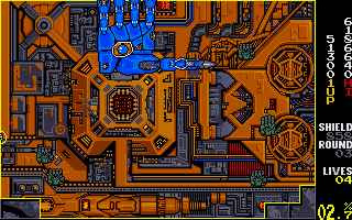 Volfied (Atari ST) screenshot: Level 3 with a giant hand
