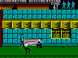 Vigilante (ZX Spectrum) screenshot: Is this a nunchuka I see before me