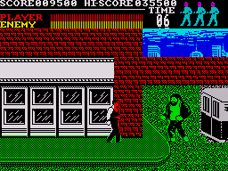 Vigilante (ZX Spectrum) screenshot: The first boss you come up against