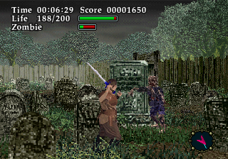 Virtual Hydlide (SEGA Saturn) screenshot: More zombie goodness. Despite being so darn ugly the game actually has some strange charm to it.