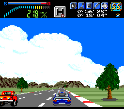 Victory Run (TurboGrafx-16) screenshot: Nearing the mountains