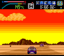 Victory Run (TurboGrafx-16) screenshot: Into the desert