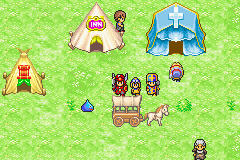 Dragon Quest Monsters: Caravan Heart (Game Boy Advance) screenshot: Is that a "church tent"? I hope not.