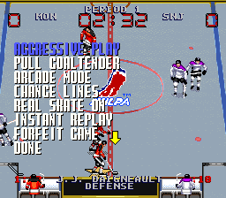 Wayne Gretzky and the NHLPA All-Stars (SNES) screenshot: Gameplay options