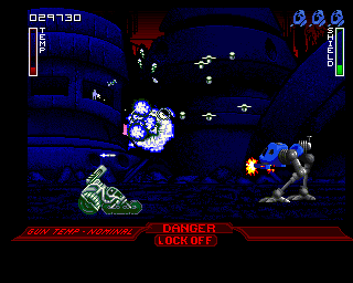 Walker (Amiga) screenshot: The Great War 2420 (Motorcycle is releasing deadly modules)