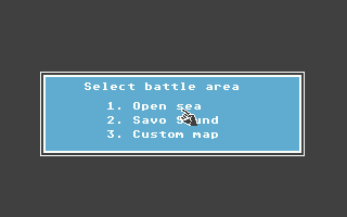Warship (Atari ST) screenshot: Select battle area