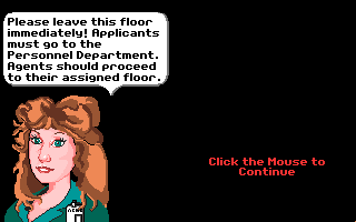 Where in Time Is Carmen Sandiego? (Amiga) screenshot: Another Acme agent.