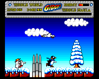 Wibble World Giddy: Wibble Mania! (Amiga) screenshot: Spikes