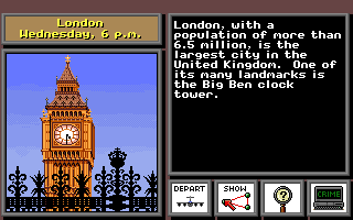Where in the World is Carmen Sandiego? (Enhanced) (Amiga) screenshot: Big Ben in London.