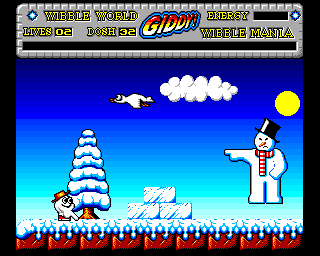 Wibble World Giddy: Wibble Mania! (Amiga) screenshot: Snowman