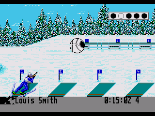 Winter Olympics: Lillehammer '94 (Genesis) screenshot: Shooting in biathlon