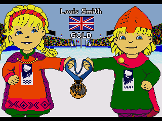 Winter Olympics: Lillehammer '94 (Genesis) screenshot: Awarding a gold medal