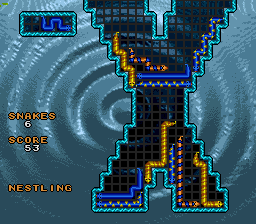 WildSnake (SNES) screenshot: Water background with X grid