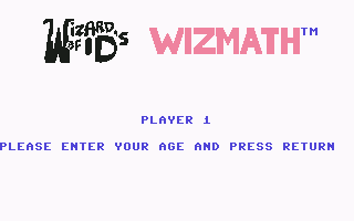 Wizard of Id's WizMath (Commodore 64) screenshot: Player 1, how old are you?