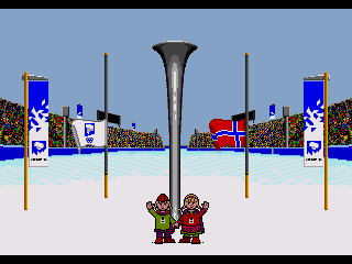 Winter Olympics: Lillehammer '94 (Genesis) screenshot: Closing ceremony