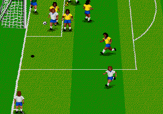 World Championship Soccer II (Genesis) screenshot: Corner kick