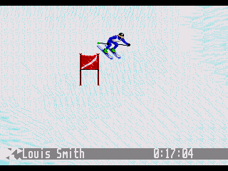 Winter Olympics: Lillehammer '94 (Genesis) screenshot: Downhill