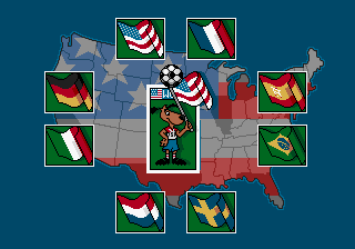 World Cup USA 94 (Genesis) screenshot: Main menu